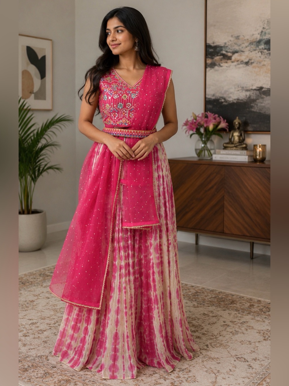 New Tie Dye Indian Sharara Set